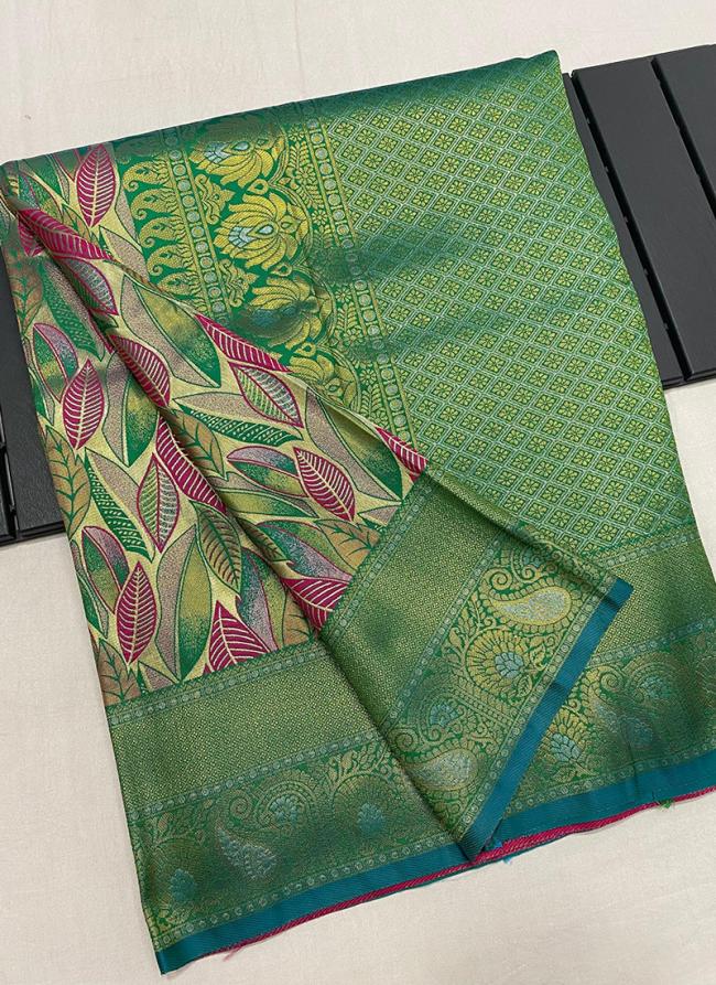 Silk Green Festival Wear Kanchipattu Saree